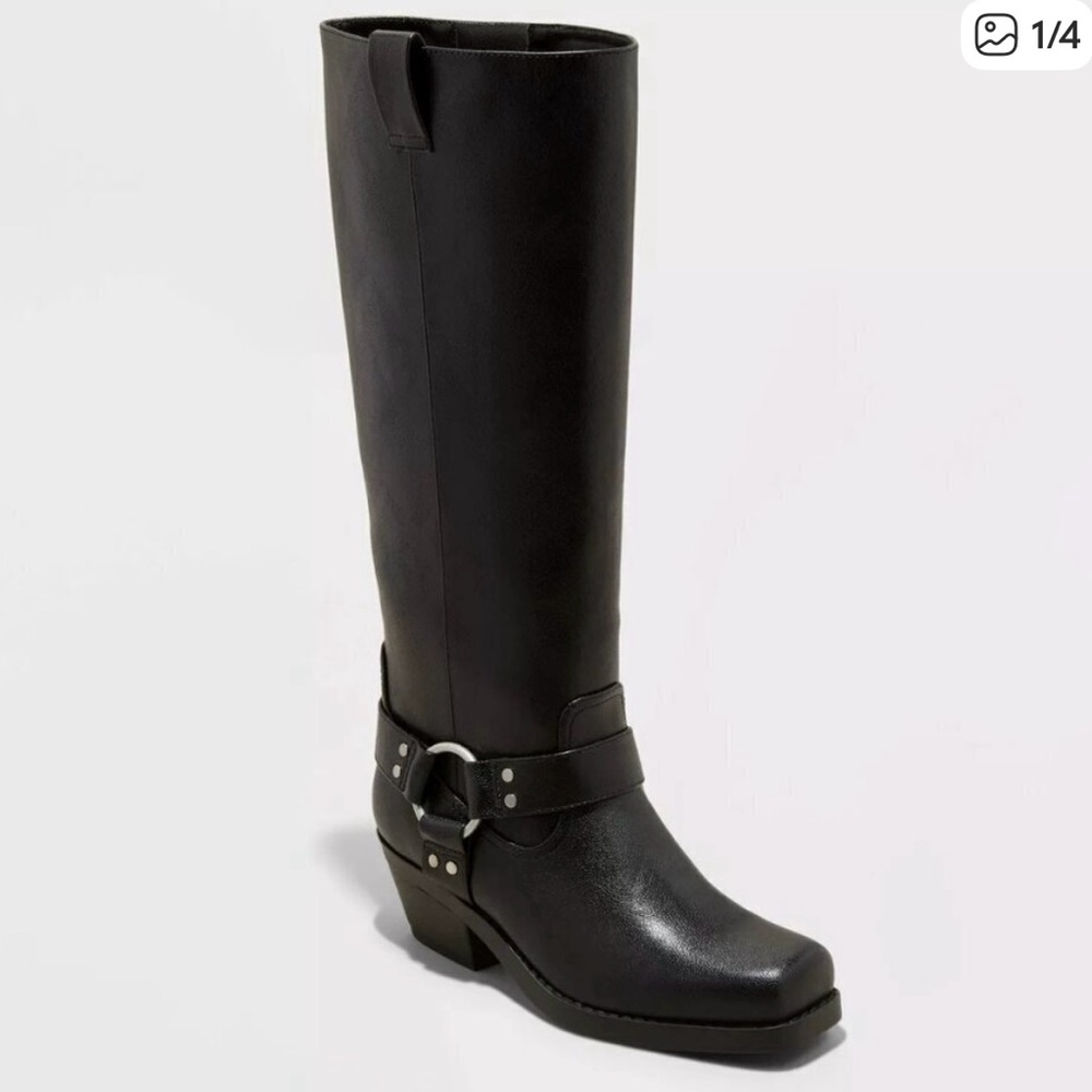 Universal Thread Oakley Harness Black Heeled Boots Size 7.5
